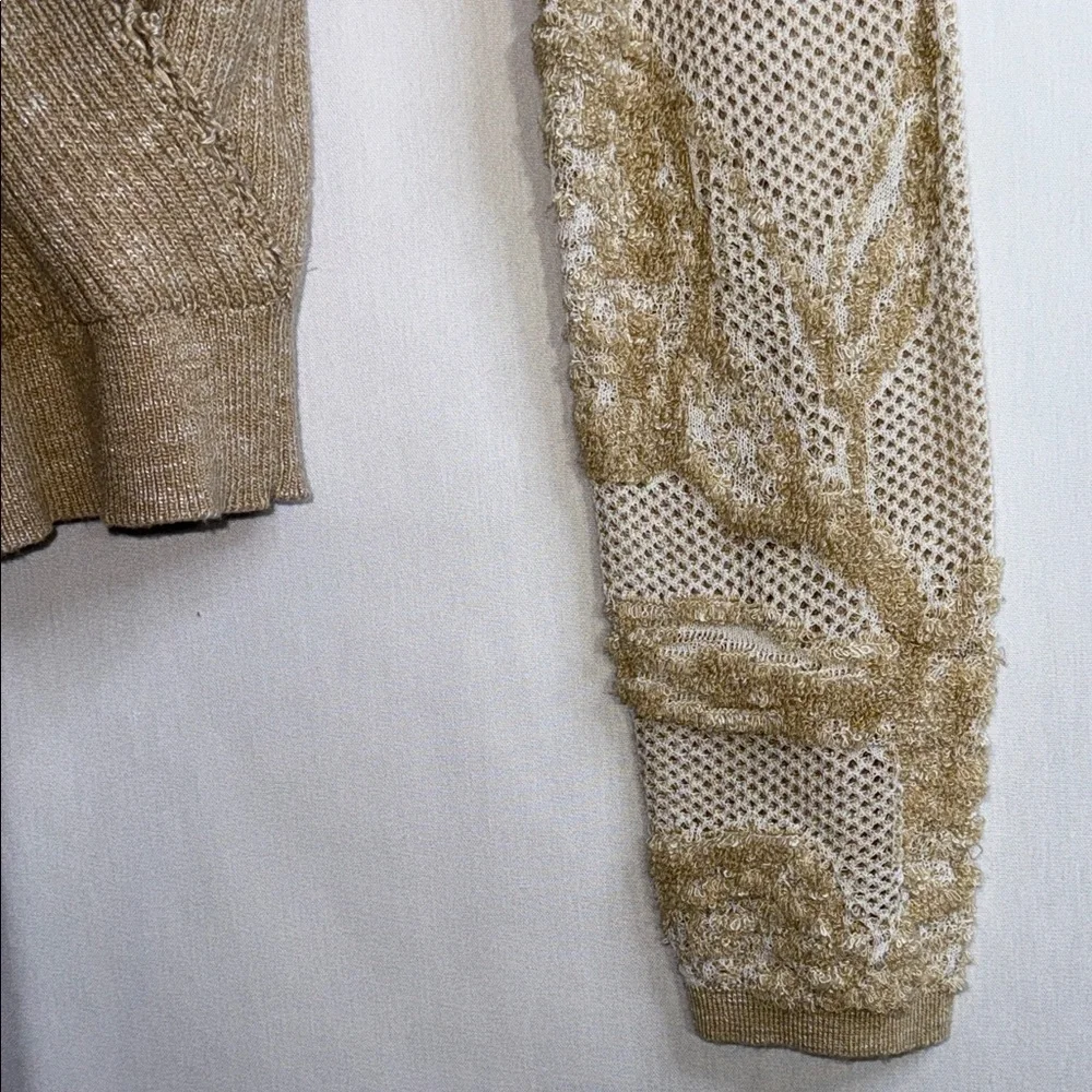 Anthropologie Beige and Cream Lace Knit Sweater - Picture 7 of 15